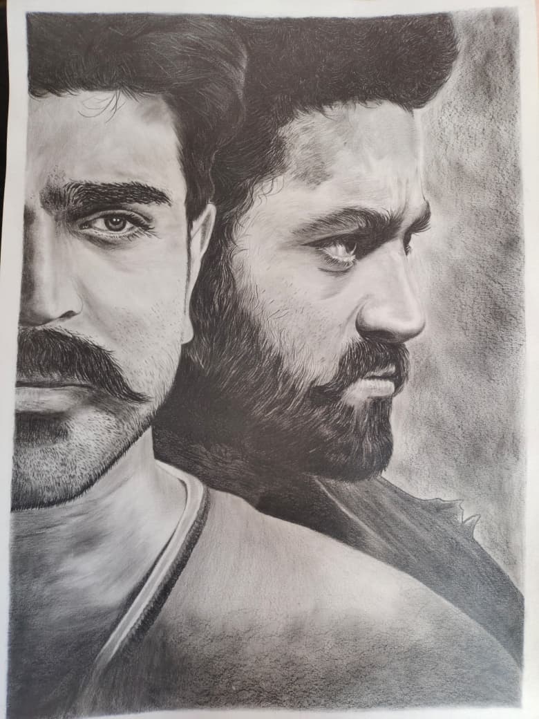 Pencil drawing of two men